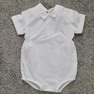 Solid White Baby Bubble Vintage  6-12 Months